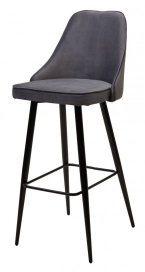 Барный стул NEPAL-BAR СЕРЫЙ #27, велюр/ черный каркас (H=78cm) М-City в Заводоуковске - zavodoukovsk.mebel-74.com | фото