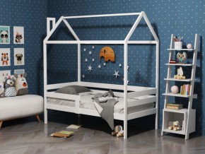 Детская кровать-домик из массива березы Соня-6 (Белый/Лак) в Заводоуковске - zavodoukovsk.mebel-74.com | фото