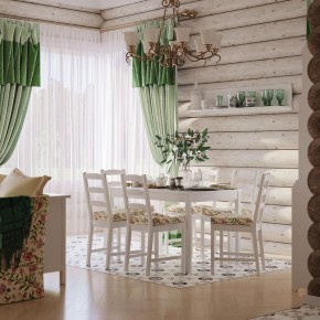 Комлект Вествик обеденный стол и четыре стула, массив сосны, цвет белый в Заводоуковске - zavodoukovsk.mebel-74.com | фото