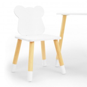 Комплект детской мебели стол и два стула Мишутка (Белый/Белый/Береза) в Заводоуковске - zavodoukovsk.mebel-74.com | фото