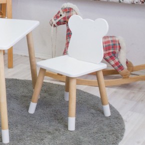 Комплект детской мебели стол и два стула Мишутка (Белый/Белый/Береза) в Заводоуковске - zavodoukovsk.mebel-74.com | фото