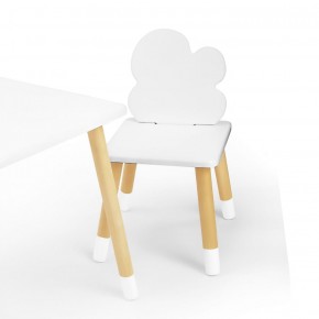 Комплект детской мебели стол и два стула Облачко (Белый/Белый/Береза) в Заводоуковске - zavodoukovsk.mebel-74.com | фото