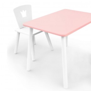 Комплект детской мебели стол и стул Корона (Розовый/Белый/Белый) в Заводоуковске - zavodoukovsk.mebel-74.com | фото