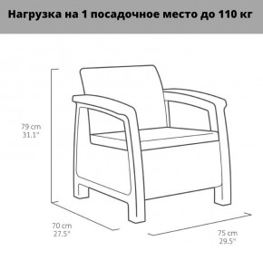 Комплект мебели Корфу Рест (Corfu Rest - without table) капучино-песок в Заводоуковске - zavodoukovsk.mebel-74.com | фото