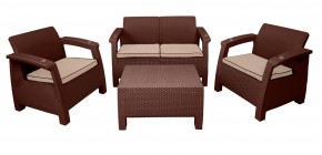 Комплект уличной мебели Yalta Premium Terrace Set (Ялта) шоколадый (+подушки под спину) в Заводоуковске - zavodoukovsk.mebel-74.com | фото
