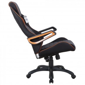 Кресло компьютерное BRABIX Techno Pro GM-003 (ткань черное/серое, вставки оранжевые) 531813 в Заводоуковске - zavodoukovsk.mebel-74.com | фото