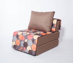 Кресло-кровать бескаркасное Харви (коричневый-геометрия браун) в Заводоуковске - zavodoukovsk.mebel-74.com | фото