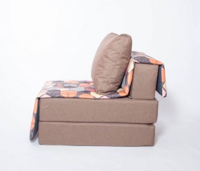 Кресло-кровать бескаркасное Харви (коричневый-геометрия браун) в Заводоуковске - zavodoukovsk.mebel-74.com | фото