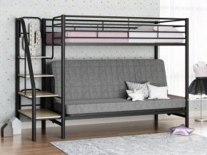 Кровать двухъярусная с диваном "Мадлен-3" (Черный/Серый) в Заводоуковске - zavodoukovsk.mebel-74.com | фото