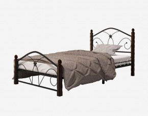 Кровать "Селена 1" Черная (900*2000) (ножки-шоколад) с коваными элементами в Заводоуковске - zavodoukovsk.mebel-74.com | фото