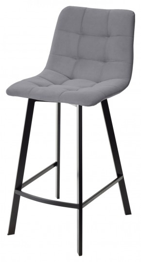Полубарный стул CHILLI-QB SQUARE серый #27, велюр / черный каркас (H=66cm) М-City в Заводоуковске - zavodoukovsk.mebel-74.com | фото