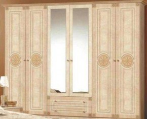 Шкаф 6-и дверный с зеркалами (02.146) Рома (беж) в Заводоуковске - zavodoukovsk.mebel-74.com | фото